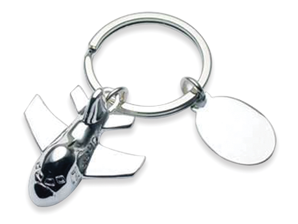 Metal 3D Airplane Keychain